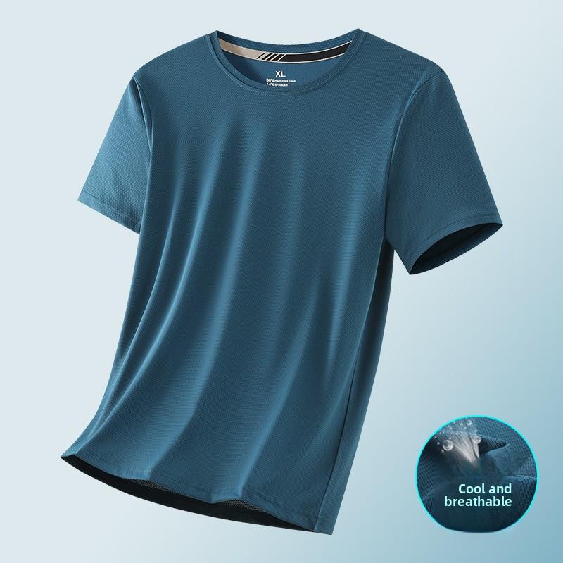 HOVEKIS Men Ice Silk Short Sleeve Breathable Quick-Drying T-Shirt 0