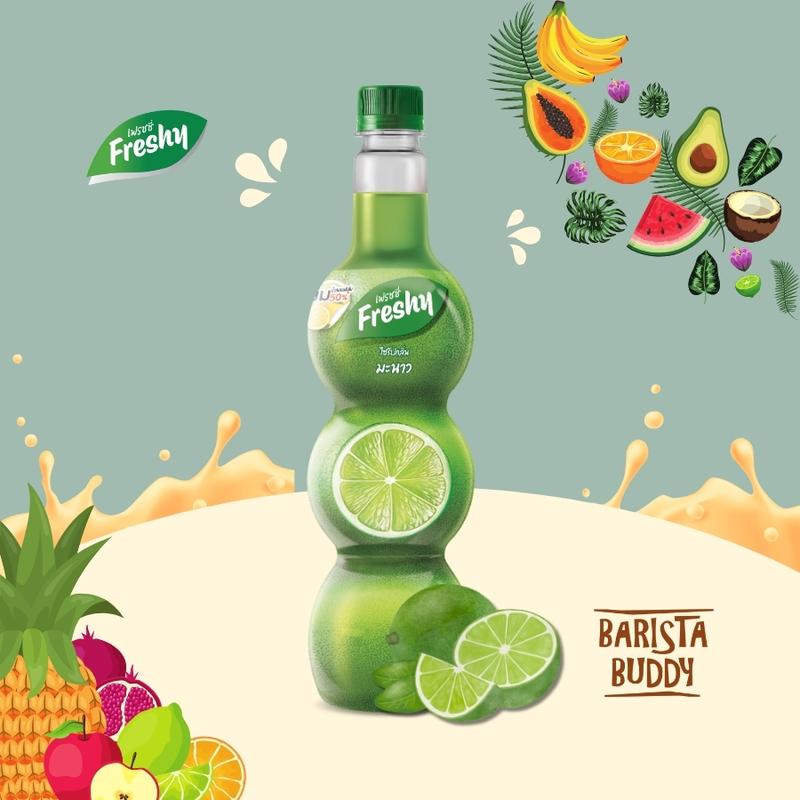 Siro Pha Chế Trái Cây Freshy Vị Chanh Xanh Chai - 710ml - Nguyên Liệu Pha Chế