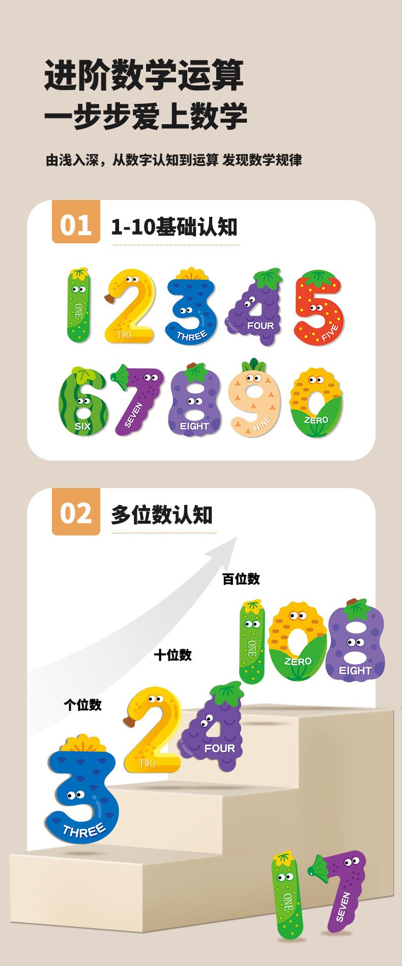 Product Introduction of Early Education Magnetic Puzzle 26 One Letters Animal Numbers Stickers 3 to 6 Years Old Kindergarten Awareness Educational Children's Toys 3