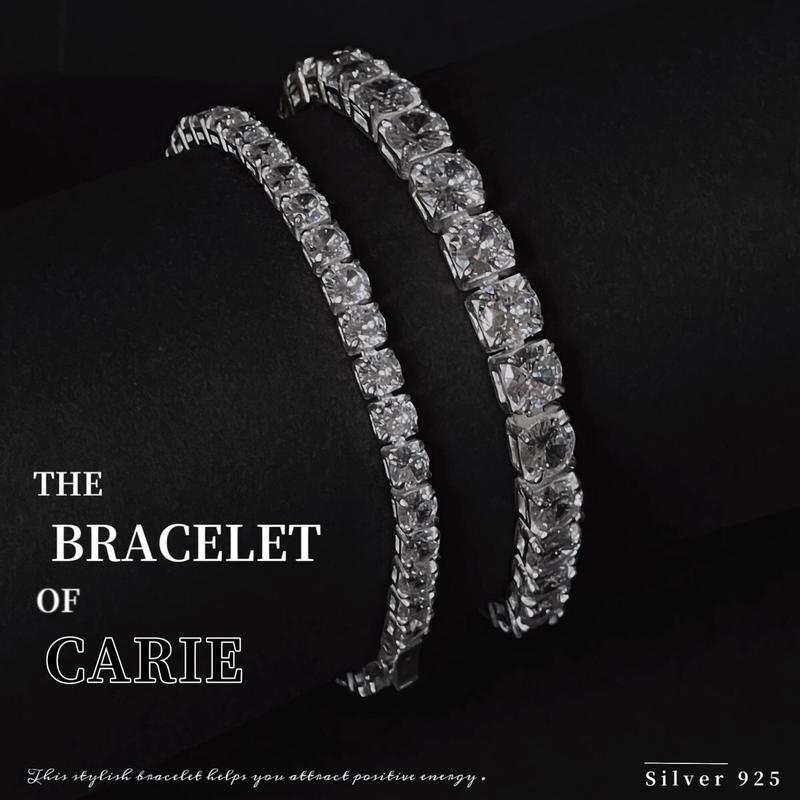 [Full-Size] Lắc tay Tennis Bạc 925 đính đá Cubic Zirconia [Trắng] nam, nữ by TIEMTRANGSUCCARI