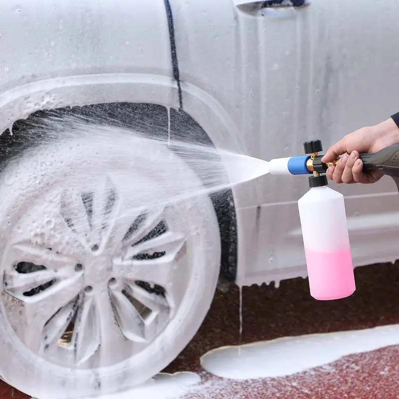High Pressure Foam Cannon, Dual Adjustable Nozzle Snow Wash Cannon with Bottle, Professional Car Foam Cannon Fits Most Pressure Washing 5