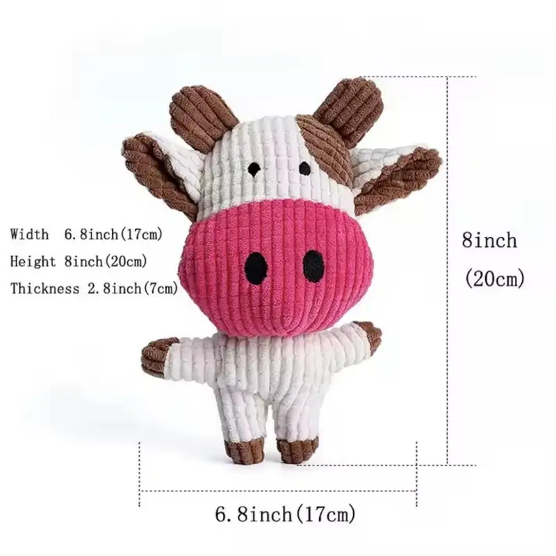Cute Cow Design Pet Toy, Durable Dog Toy, Soft & Safe Cow Plush Toy for Dogs, Fun Playtime Toy for Dogs, Pet Supplies 1