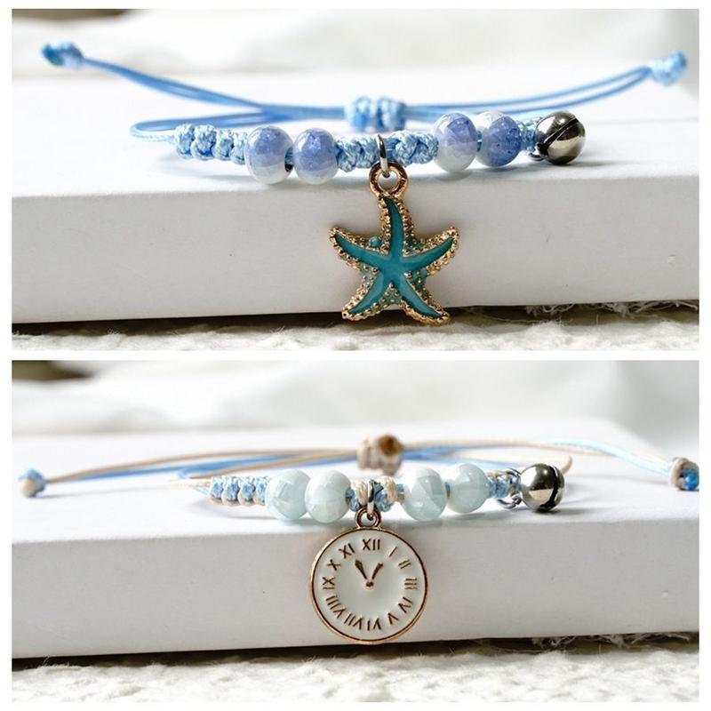 Product Introduction of Cute Student Star Moon Girlfriends' Bracelet Two Three Four Korean Style Mori Style Bracelet Ins Non-Fading Gifts 15