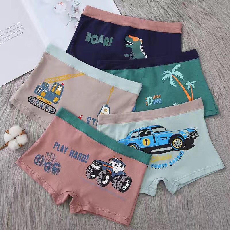 Đồ Lót Cotton Nguyên Chất, Cấp A, Dành Cho Trẻ Em, Quần Boxer Bé Trai Cao Cấp, Quần Đùi Bốn Góc Hoạt Hình Mặt Cười Cho Trẻ Mới Biết Đi Và Trẻ Em, 3 Chiếc 4