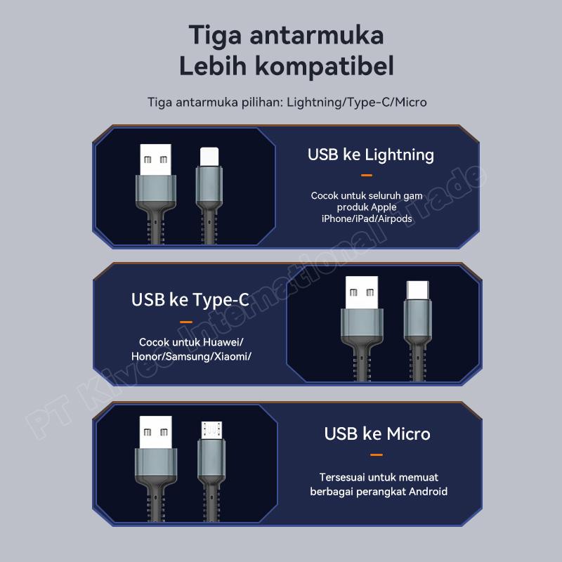 YLV CT36 Kabel Data Berkinerja Tinggi dengan Memuatkan Cepat Tidak Terluka Baterai Sangat Kompatibel untuk Petir Tipe-C Mikro