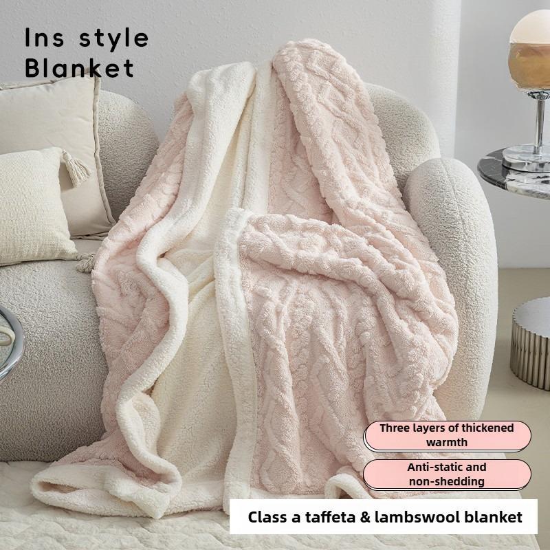 Product Introduction of Solid Color Blanket, Soft Comfortable Throw Blanket, Warm Napping Blanket for Home Office Travel, Bedroom Accessories 6