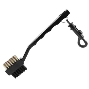Golf Brush Sikat Stik Golf 2 Sisi Nylon dan Kawat Kuningan