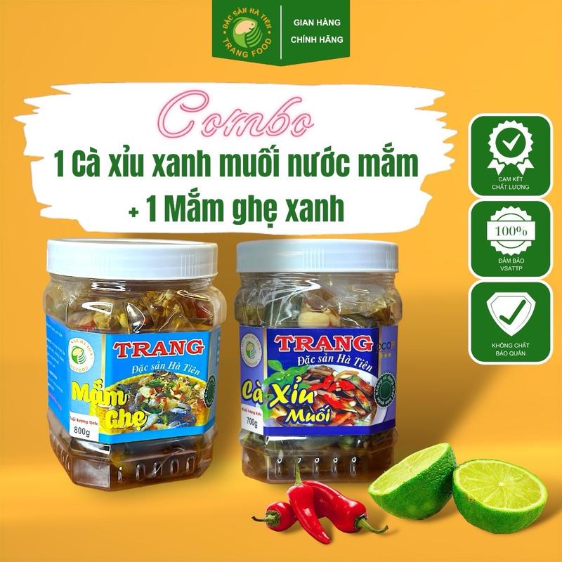 Combo 2 hộp - 1 Cà xỉu xanh muối nước mắm + 1 Mắm ghẹ xanh - Trang Food - Đặc sản Hà Tiên 