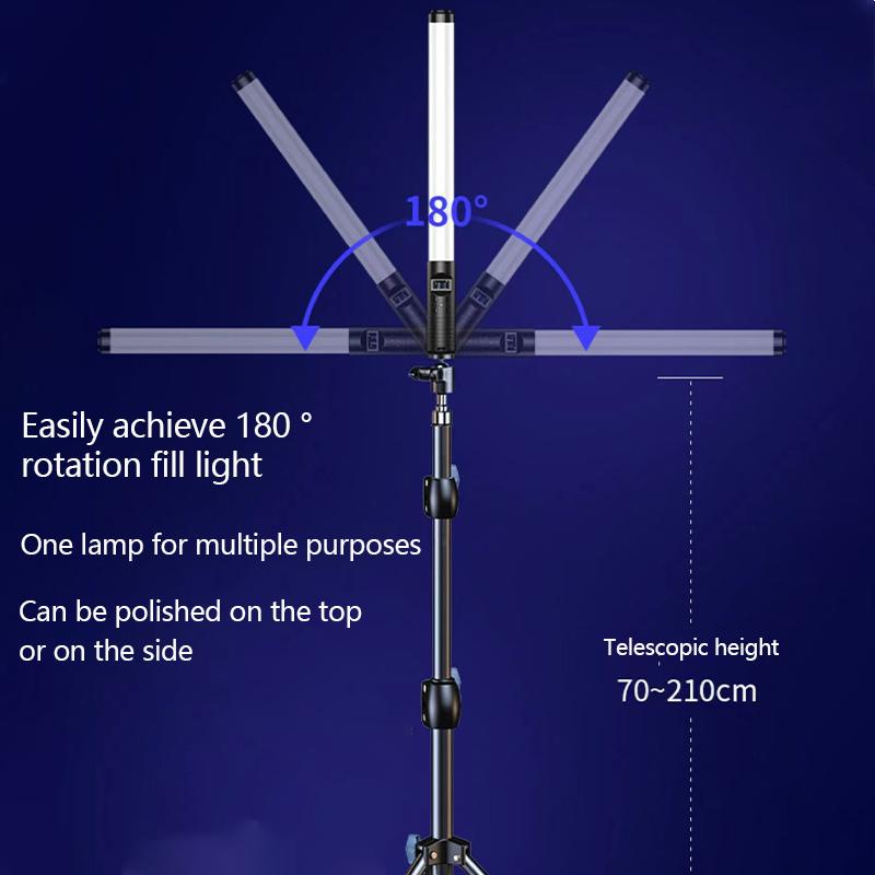 Product Introduction of 50CM Handheld LED Video Light Stick With Baffle Portable Dimmable Bi-Color 3000K~6000K Photography Light Kit 19
