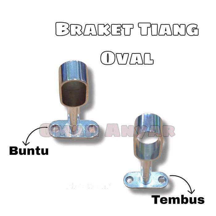 Gambar 1 PASANG Braket Tiang Pipa Oval Bukan Huben Bulat PT PU 25 dari Omah Anyar Store Kota Surabaya Tokopedia