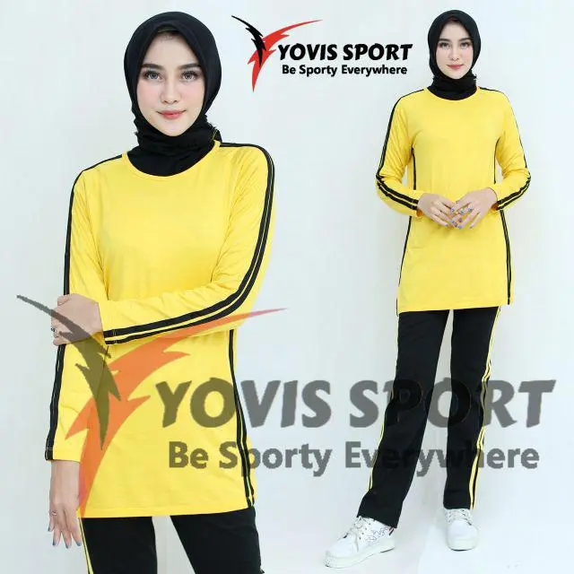 Setelan Senam Wanita Yovis Sport setelan olah raga muslimah Panjang 1