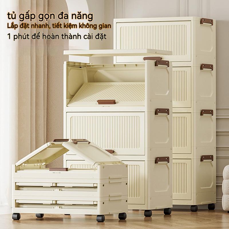 【Tủ nhựa gấp】40-70cm Thể Xếp hộp đựng quần áo Trong suốt đựng đồ tủ nhựa không cần lắp đặt Tủ Đựng Đồ 3
