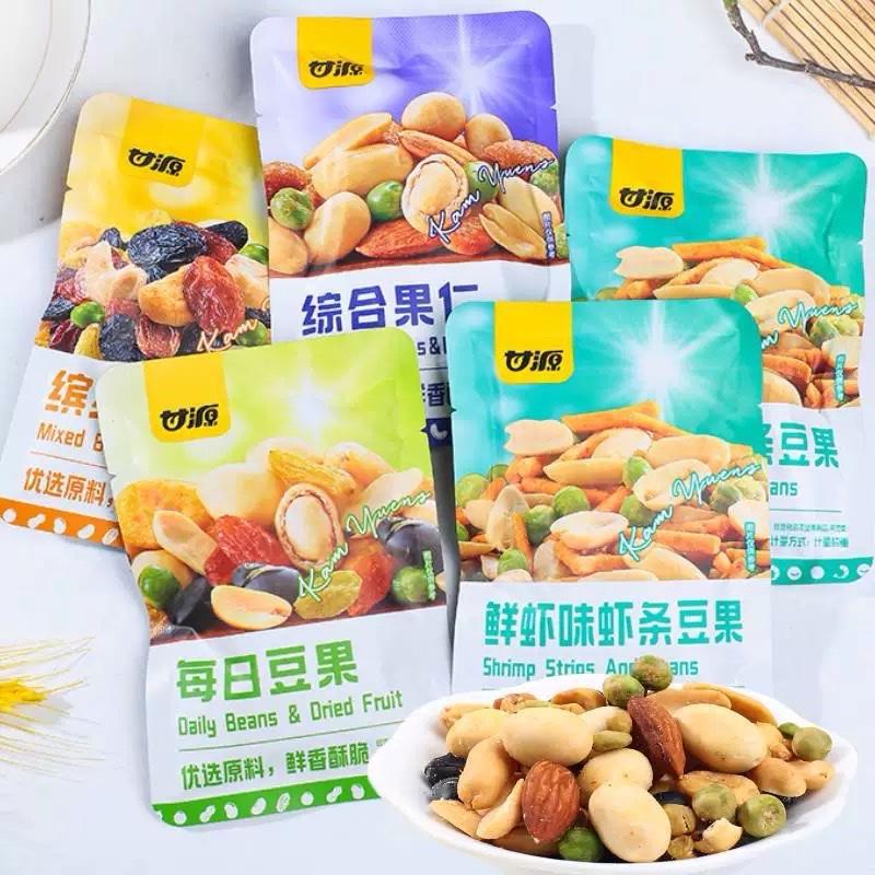 32 Gói Hạt Mix Dinh Dưỡng Ngũ Cốc GanYuan Sấy Giòn, Ngũ Cốc, Hạt Điều, Hạnh Nhân, Đậu Phộng, Nho Khô