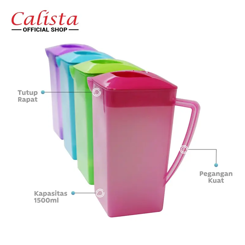 Eskan Pluto teko plastik Calista ceret plastik 1,5Liter Hijau Ungu pink tosca 6