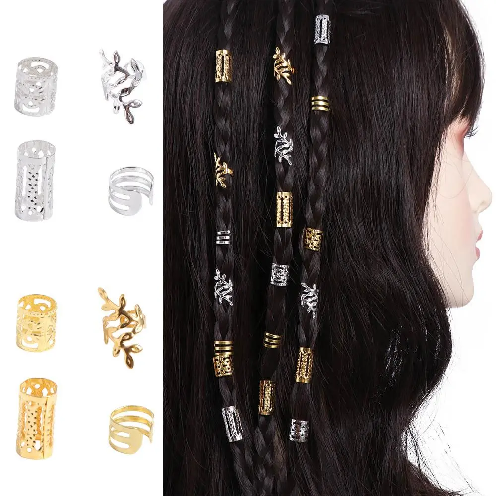 Phụ Kiện Tóc, 40 Chiếc, Kẹp Vòng Bít Kim Loại, Bộ Dây Buộc Tóc Hỗn Hợp Và Mũ Đội Đầu, Hạt Dreadlocks, Charm Bện Tóc, Ống Bện Tóc, Dành Cho Nam Giới