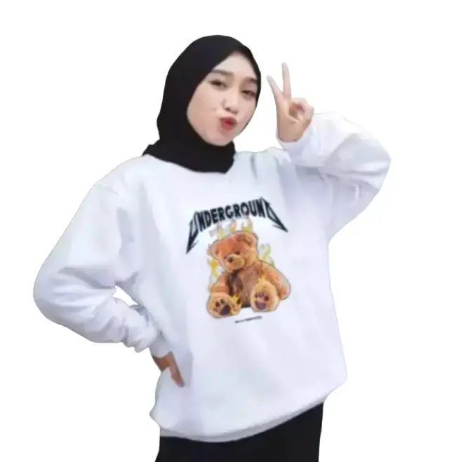 SWEATER CREWNECK WANITA || UNDERGROUND TEDDY BEAR || TERBARU || BAHAN HIGH QULITY || BEST SELLER Oversize Tebal