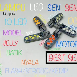 (2 Biji) Lampu Sen Senja Jelly Batik 10Led T10 DC 24V Truk Bis Tronton Nyala Kedip Flash Terang