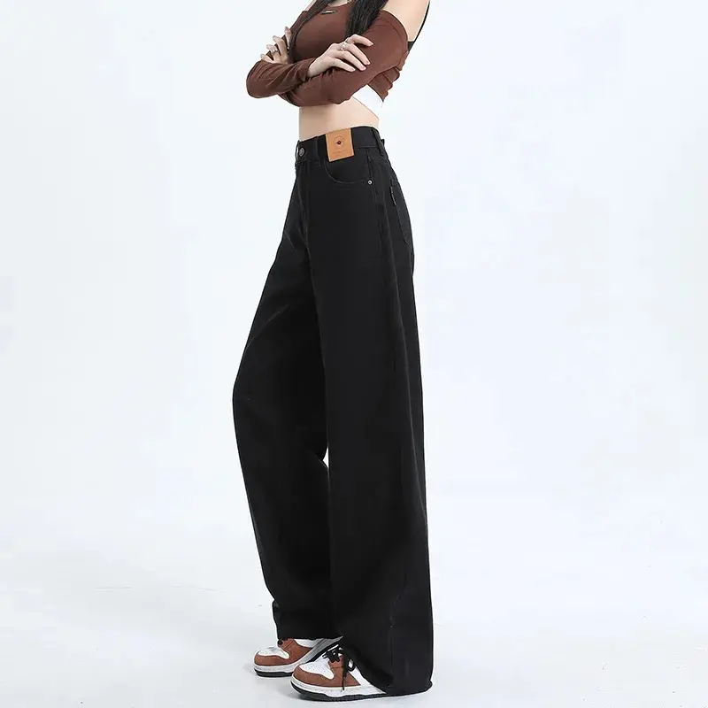 Quần Jean Thẳng, Dáng Rộng Vừa Vặn, Quần Ống Rộng, Phong Cách Cổ Điển Mỹ Nữ Women Pants Denim