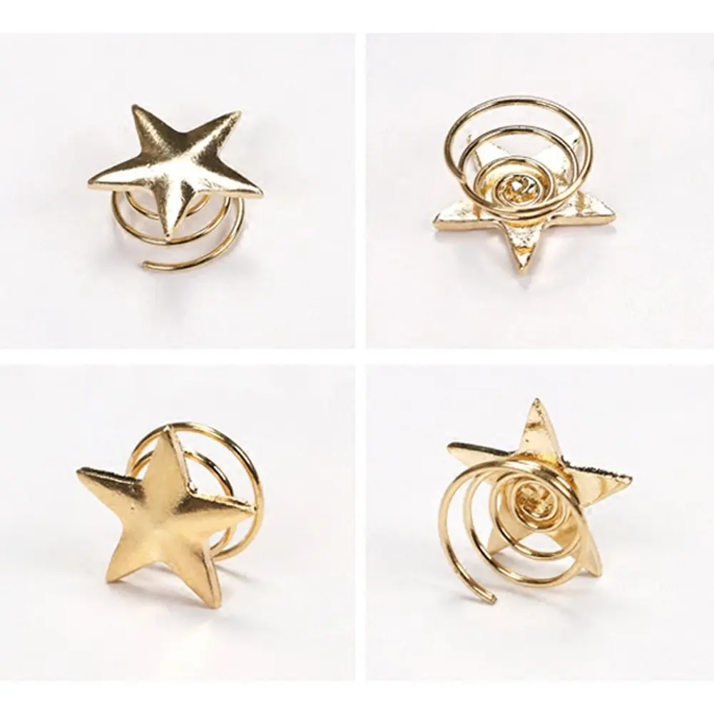 Alloy pentagram spiral simple star spring hair clip