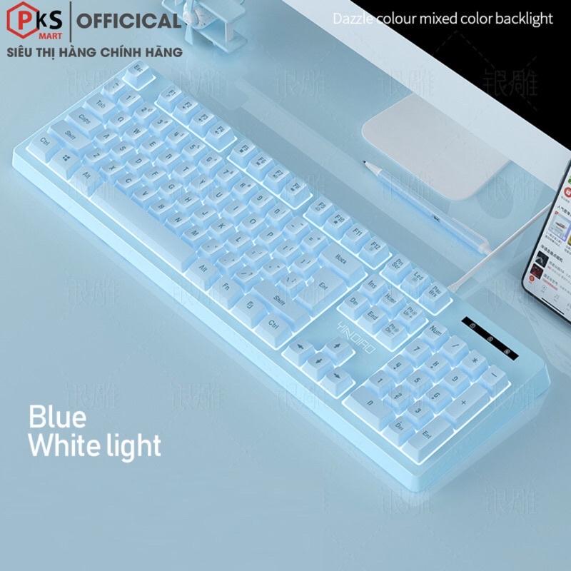 Bàn Phím Giả Cơ K200 YINOIAO Đèn LED Xuyên Chữ Có 4 Màu Xanh Hồng Đen Trắng Bảo hành 12 Tháng - PKSMART TÙY MÀU SẼ CÓ LED NHIỀU MÀU HOẶC LED TRẮNG - MA-C VÀ MA-CBOOK KHÔNG SỬ DỤNG ĐƯỢC ĐÈN LED