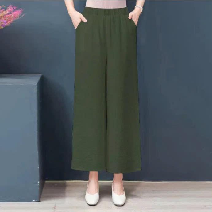 Quần Trung Niên Nữ Ống Suông Lưng Thun Tôn Dáng, Quần Dài Nữ Bigsize 4