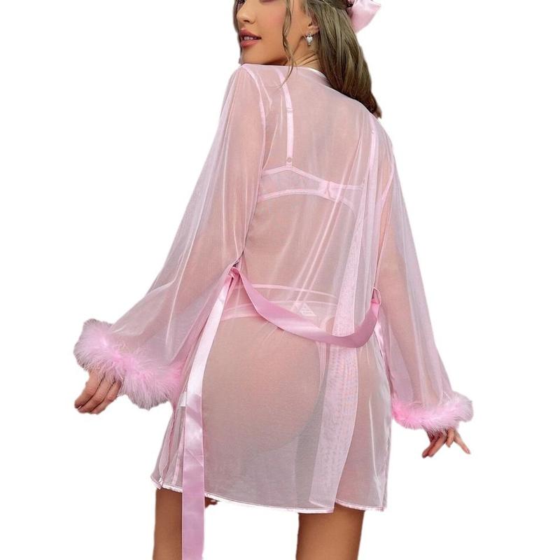 Đồ Ngủ Lưới Nhẹ Hàng Mới Về, Xuyên Thấu, Khâu Lông, Gợi Cảm, Váy Ngủ, CF 4