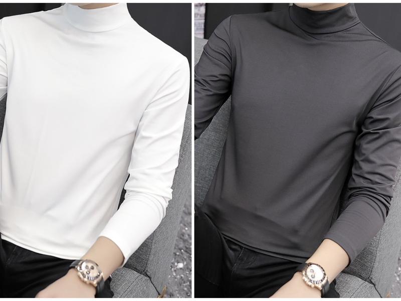   Combo  2 Áo Giữ Nhiệt Nam Lót Nỉ Không Nhão Cổ Cao 3cm 