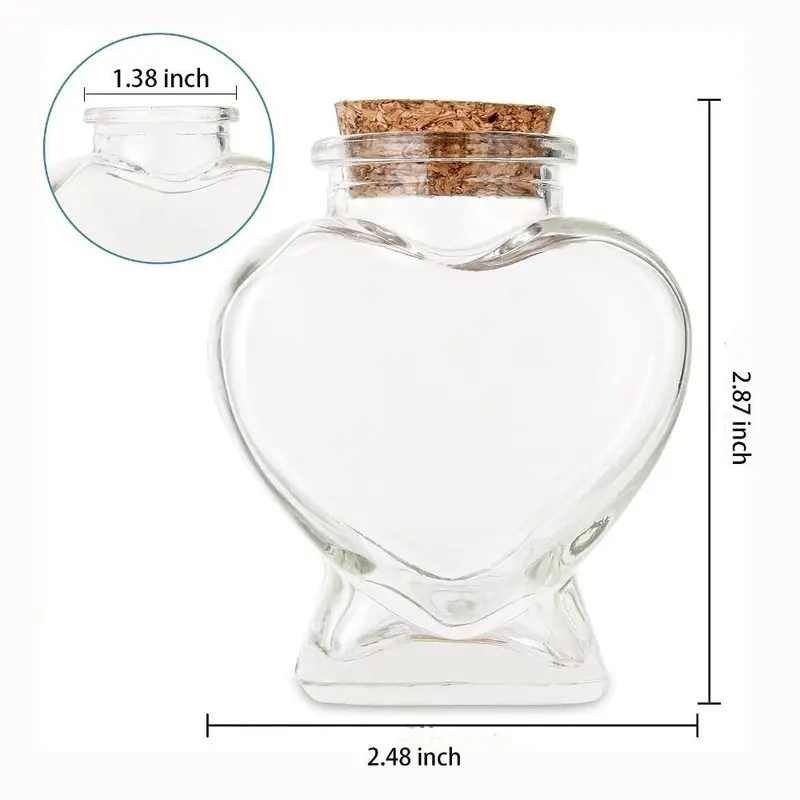 《TK19MTS》  Rosegoods1 Lọ Thủy Tinh Rỗng Hình Trái Tim Có Nút Chặn Dùng Đựng Điều Ước Hoặc Làm Đồ Thủ Công diy Trang Trí Tiệc Cưới 0