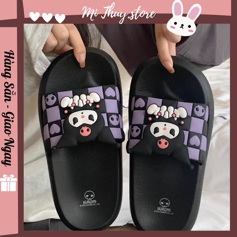    Chọn lùi 1 size   Dép quai ngang caro hoạt hình dễ thương QUAI NGANG CARO 