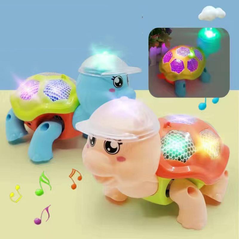 Đồ chơi con cua con rùa con thỏ con khỉ đồ chơi chạy pin có đèn nhạc cho bé