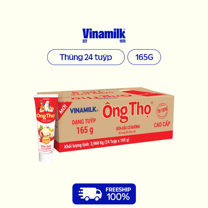 Thùng 24 Tuýp Sữa Đặc Có Đường Ông Thọ Đỏ 165g
