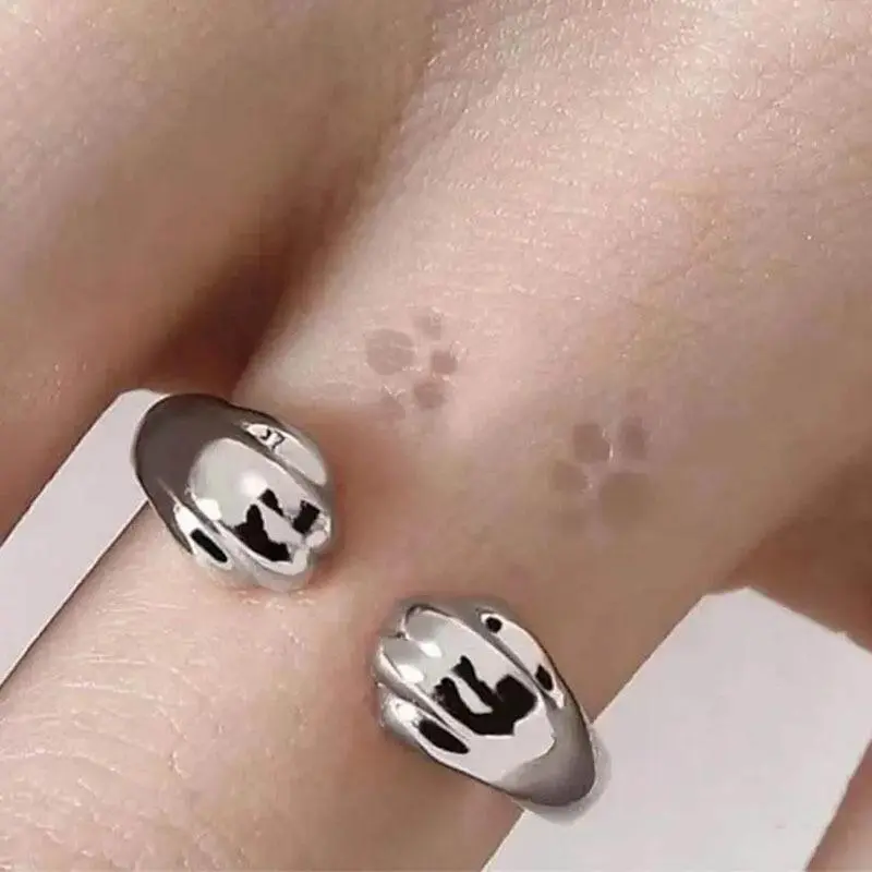 Chic Cat Paw Ring for Lovers - Alloy Fashion Jewelry, Perfect Daily Wear & Gifts, Jewelry