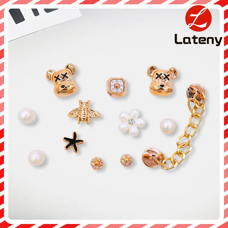 Lateny Aksesori stiker pesona sandal 3D kartun, cocok untuk dekorasi pesona sandal yang dapat dilepas No.08