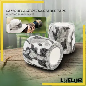LHELUR Lakban Tape Hunting Survival Kit Camouflage Retractable FORAUTO