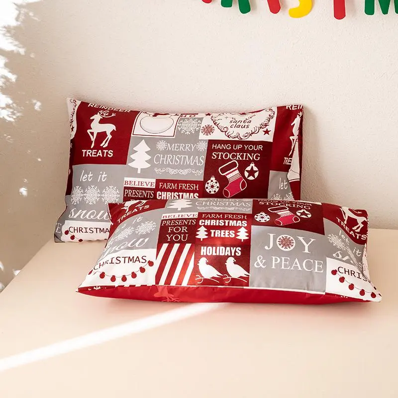 Christmas Cartoon Pattern Bedding Set, 3 Counts/set Including 1 Duvet Cover & 2 Pillowcase without Filler, Soft Comfortable Bedding Set for Home Bedroom Decor 6