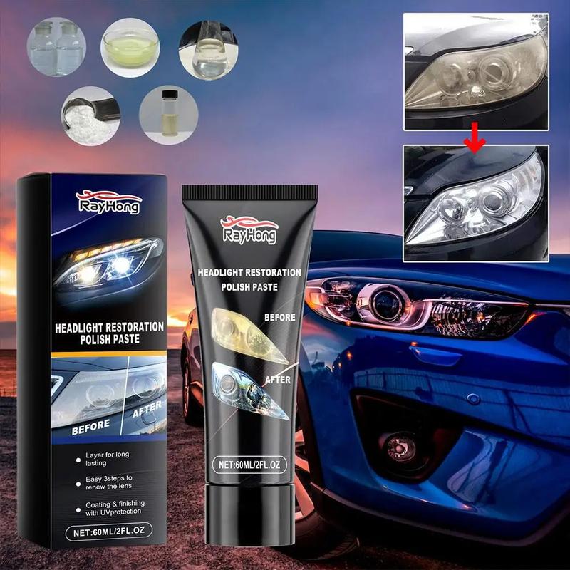 Product Introduction of Car Headlight Repair Paste Scratch Cleaning Increases Car Polishing Headlight Brightness Cleaning Accessories Wax Renovatio H5L6 8