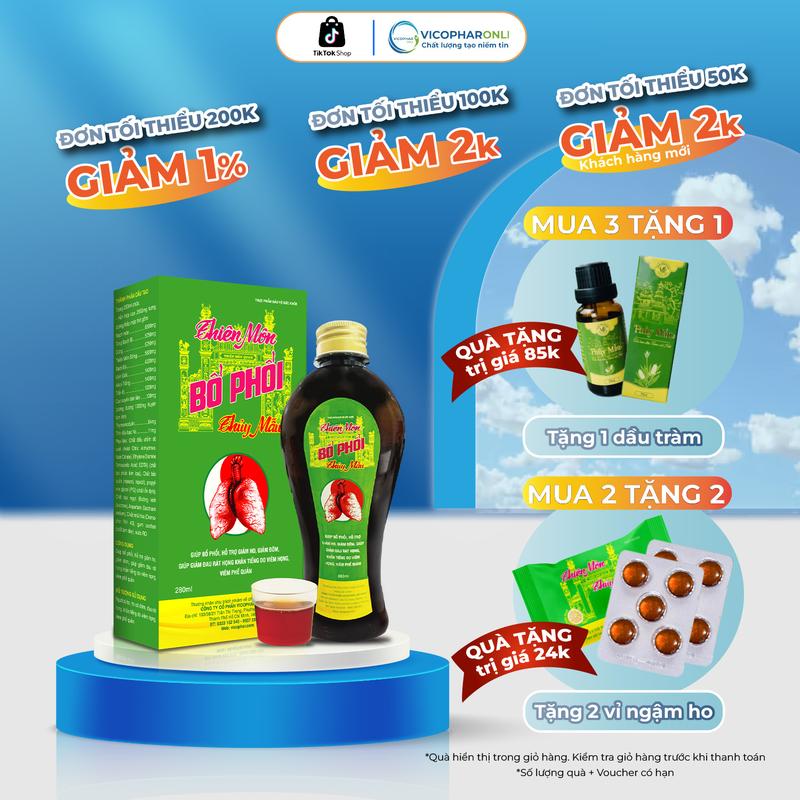 Siro Ho Thiên Môn Thủy Mẫu – Giảm ho lâu ngày, sạch đờm – Bổ phổi tự nhiên cho người lớn & trẻ từ 6 tuổi