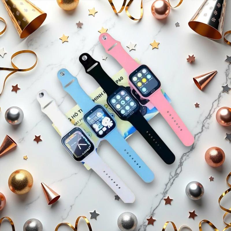 (Tặng TÚI MÙ) Đồng hồ Thông Minh Trẻ Em P60, Nghe Gọi Video call, Định Vị từ Xa, Game Trò chơi Trí Tuệ Cho Bé, Chống nước IP67