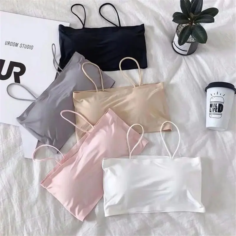 Áo Ngực Nâng Ngực, Gợi Cảm, Dành Cho Phụ Nữ, Chất Liệu Lụa Lạnh Áo Crop Top, Liền Mạch, Áo Ống Dây Đeo, Không Tay, Áo Yếm, Đồ Lót, Áo Ngực Thân Mật Nữ