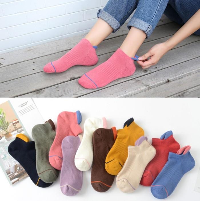 KK268 Kaos Kaki Wanita Tebal Sport Running Gym Casual Short Angkle Women Socks 1