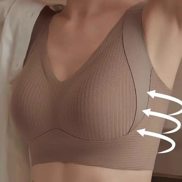 Full Cup Adjustable Underwear Women Big Breasts Small Bra Anti-sagging Large Size Seamless Breasts Ladies Bra Thin Womenswear Embroidery Straps Comfort Innerwear Basic