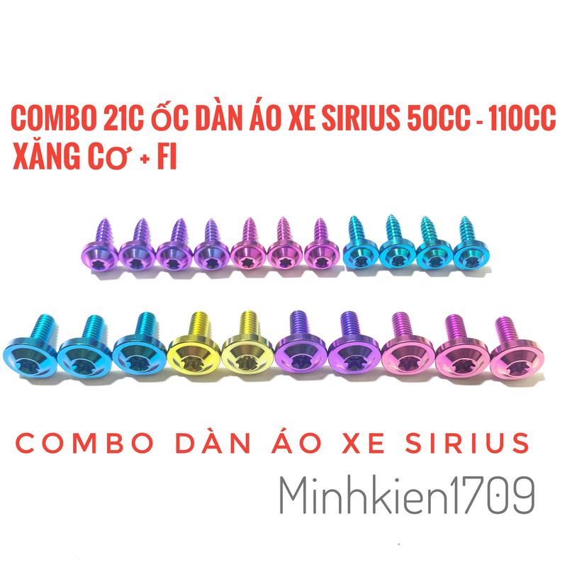 Combo full bộ 21c ốc titan dàn áo xe Sirius