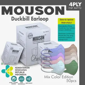 Masker Duckbill Earloop Mix Masker Mouson Mix Earloop 4ply 50pcs