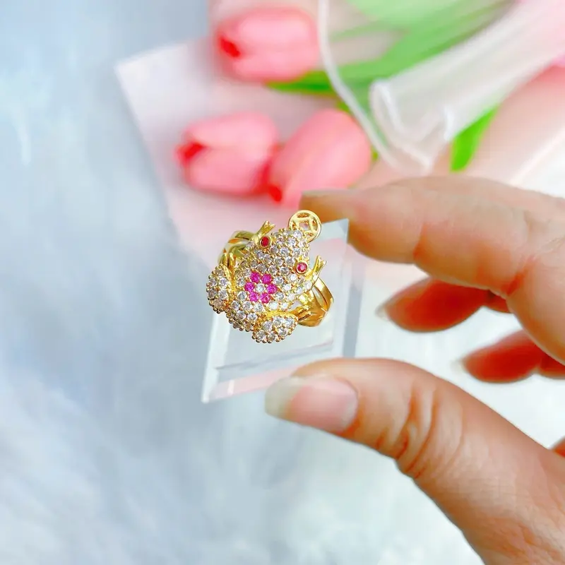 Nhẫn nữ  kim tiền  cóc ngậm tiền mạ vàng 24k không gỉ 4