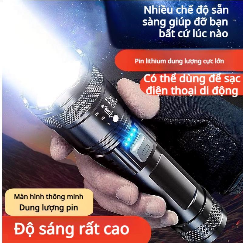 Đèn pin sạc siêu sáng LED ngoài trời USB có thể sạc lại IPX4 đèn chiến thuật chống thấm nước trọn đời 908 có thể thu vào và điều chỉnh
