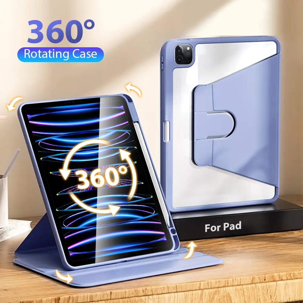 Ốp Lật 360 °, Dành Cho iPad Pro11 (2020, 2021, 2022, 2023, 2024), Air6, Air5, Air4, 10.9 (Thế Hệ Thứ 10, Thứ 9, Thứ 7), 10.2, 10.5, 9.7, 2017 (Năm 2018), Mini6 5, 4, Ốp