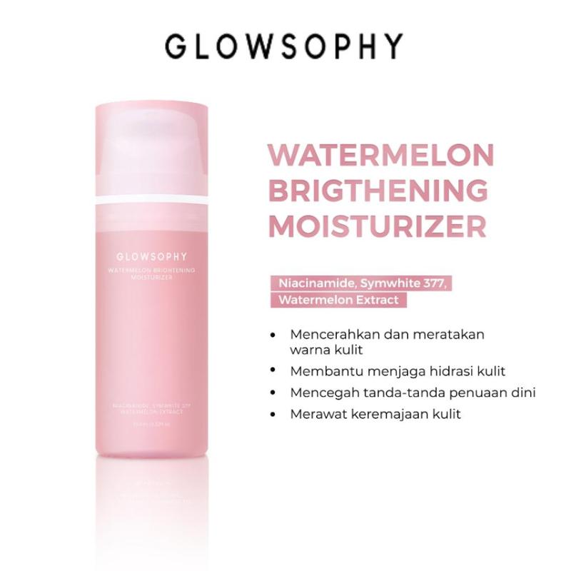 [Promo] Glowsophy Watermelon Brightening Moisturizer 100g 30g Skin Barrier Niacinamide Gel Day and Night Skincare 4UR 1