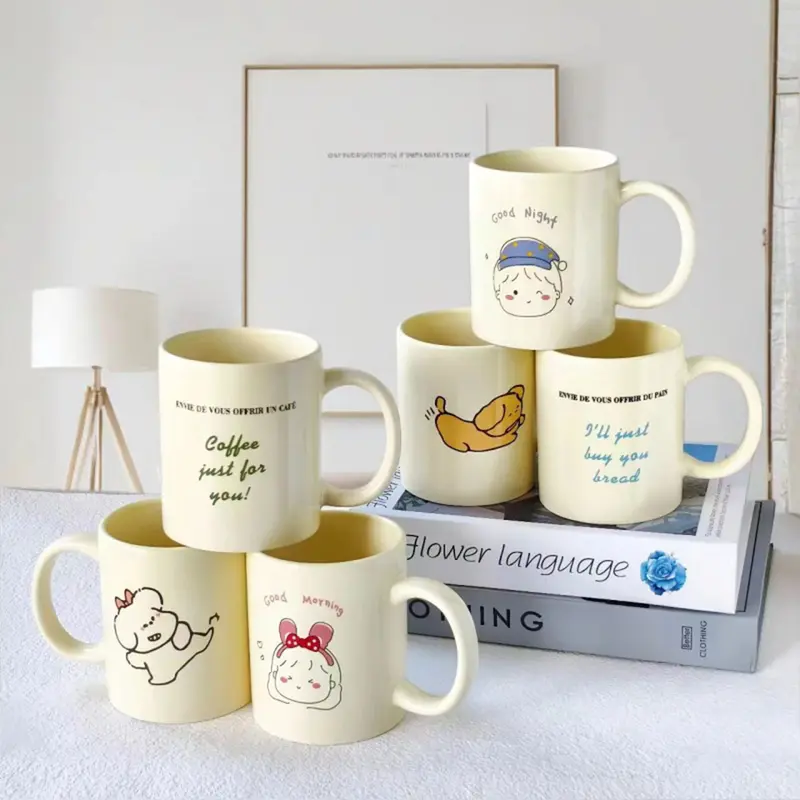 Cốc Sứ Uống Nước, Uống Sữa,Chịu Nhiệt Tốt, Decor In Hình Dễ Thương CSU015 1