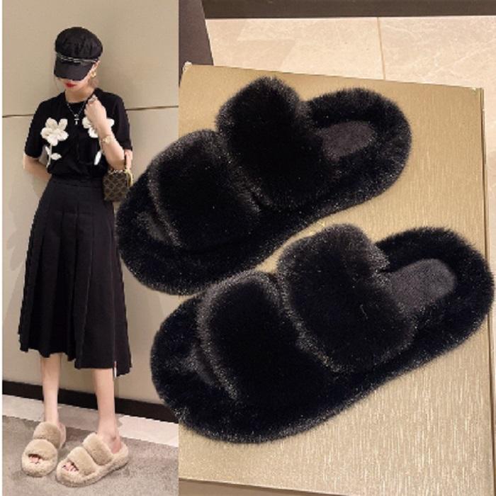 Dép lông bản 2 quai Ngang đế cao 3cm loại đẹp ( Fom rộng đặt lùi size)