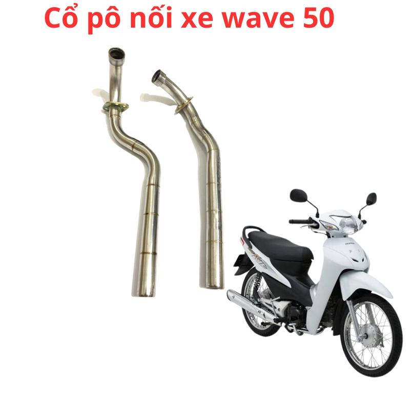 cổ pô inox gắn cho xe wave a 50 100 110 rs rsx blade không gỉ dùng để thay thế cổ pô theo xe